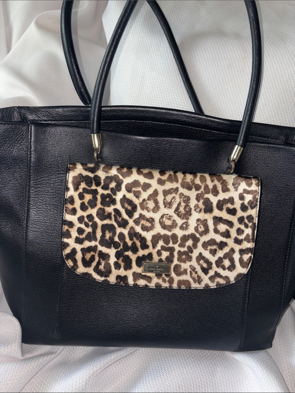 Kate Spade Longacre Court Leopard Haircalf Leather Tote (Flawed)